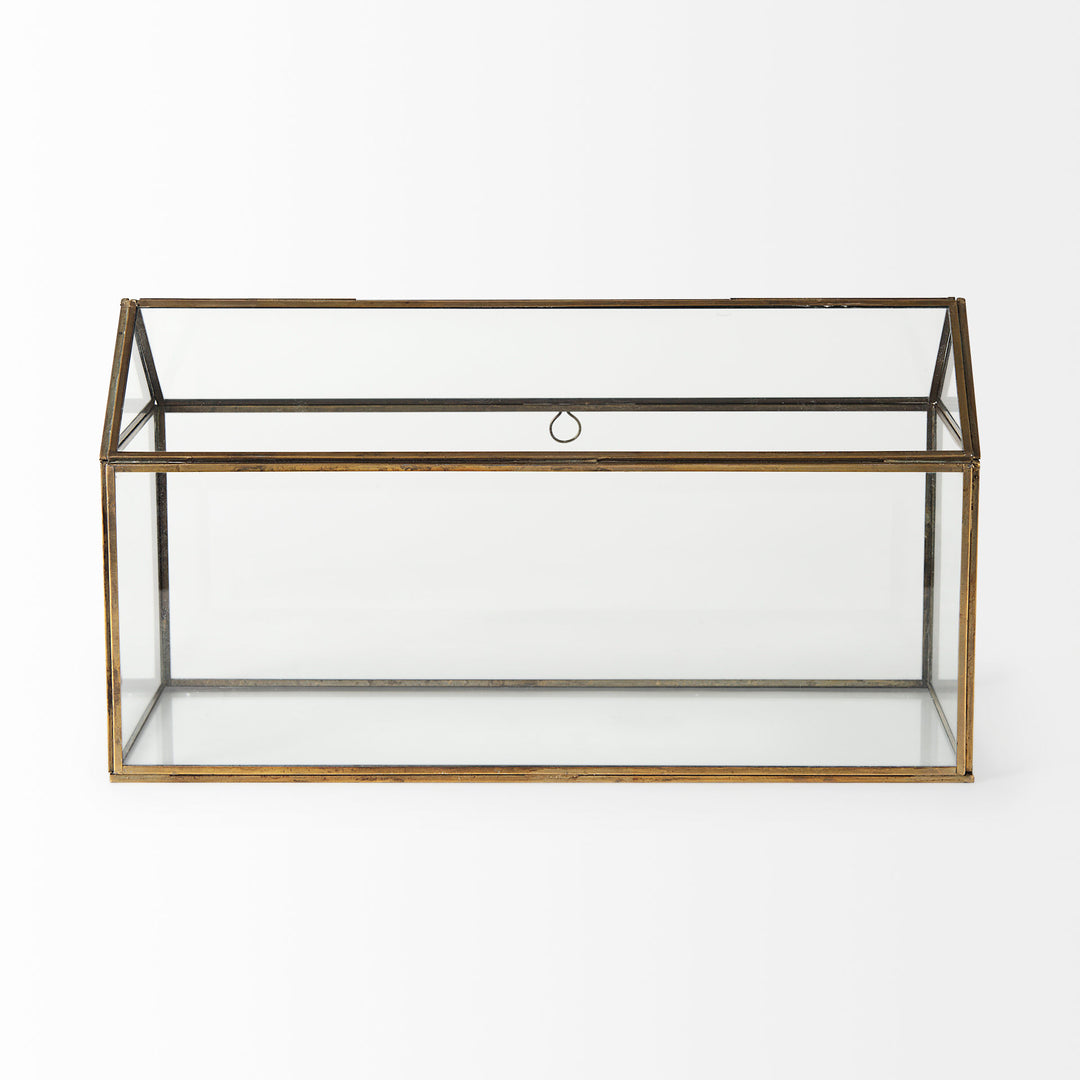 Hutt Gold Glass Terrarium Box Decor Mercana