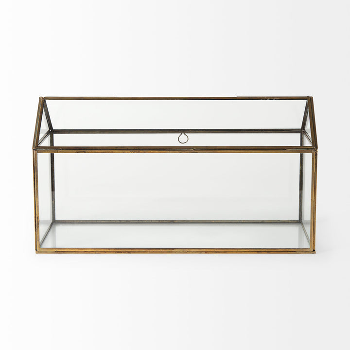 Hutt Gold Glass Terrarium Box Decor Mercana