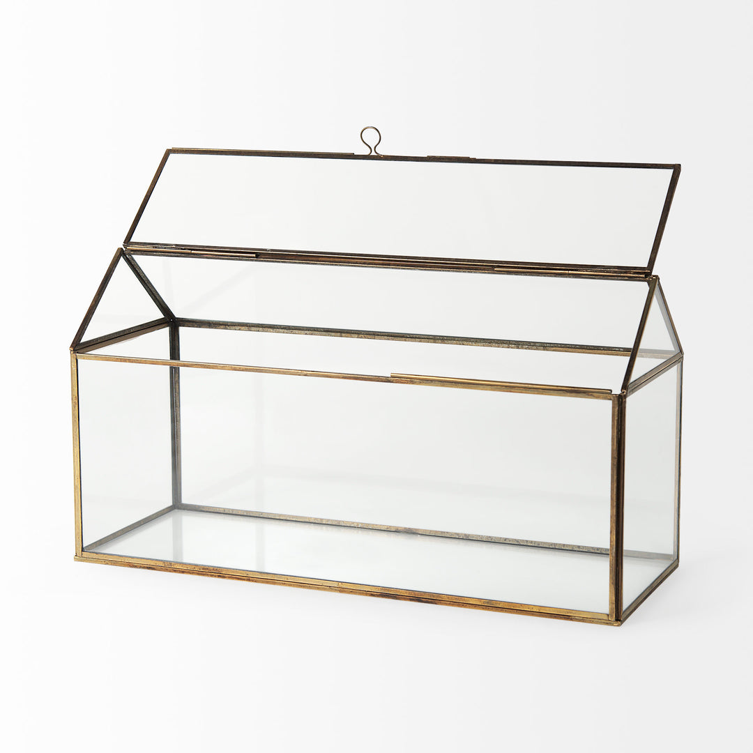 Hutt Gold Glass Terrarium Box Decor Mercana