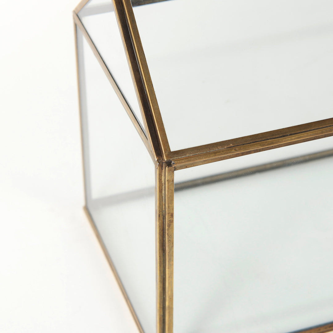Hutt Gold Glass Terrarium Box Decor Mercana