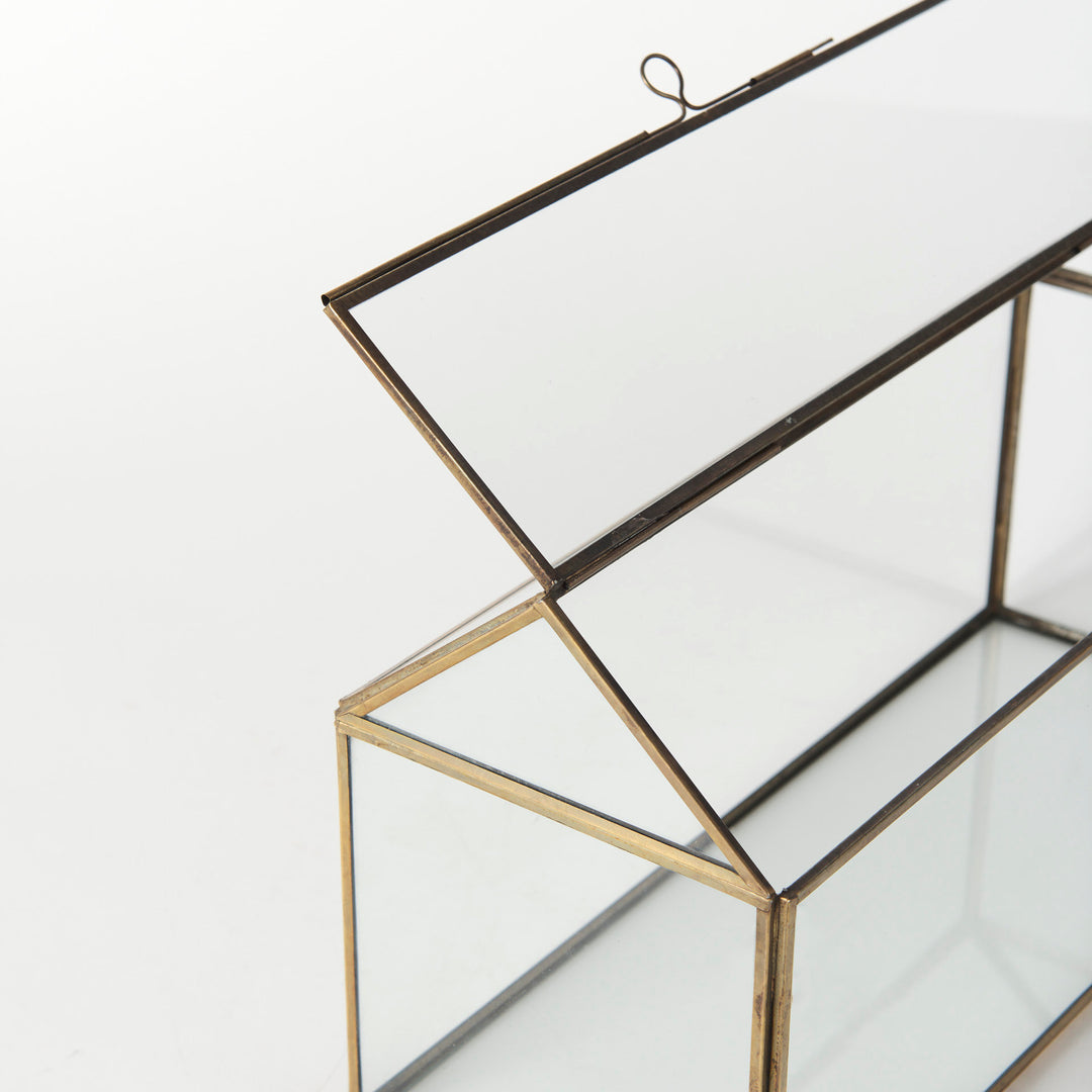Hutt Gold Glass Terrarium Box Decor Mercana