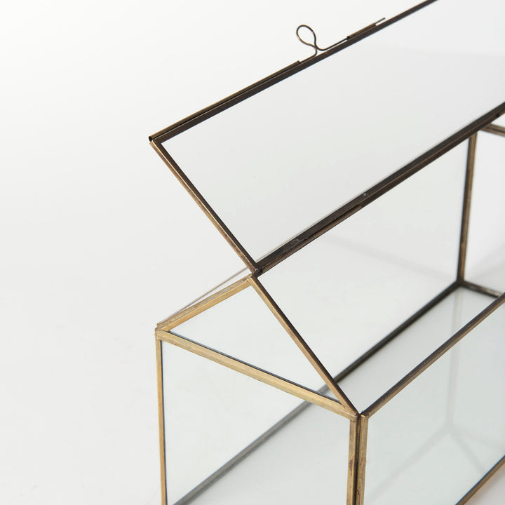 Hutt Gold Glass Terrarium Box Decor Mercana