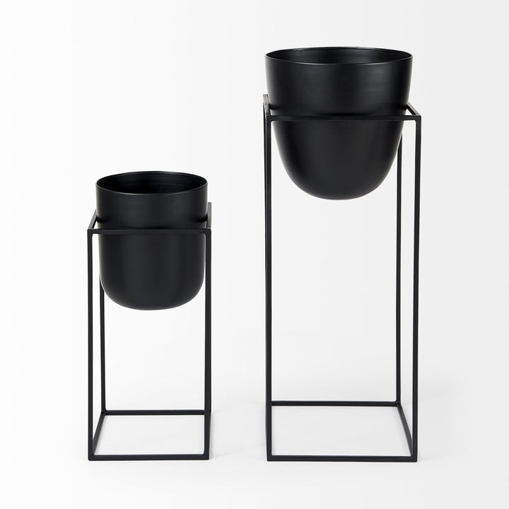 Bumble (Set of 2) Black Plant Stands Decor Mercana