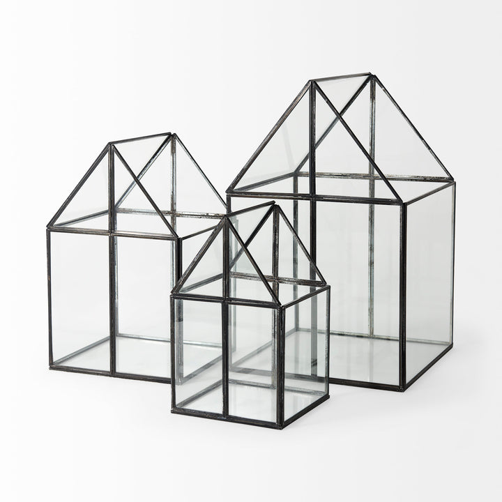 Sikes (Medium) Hut Terrarium W/Glass Base Decor Mercana