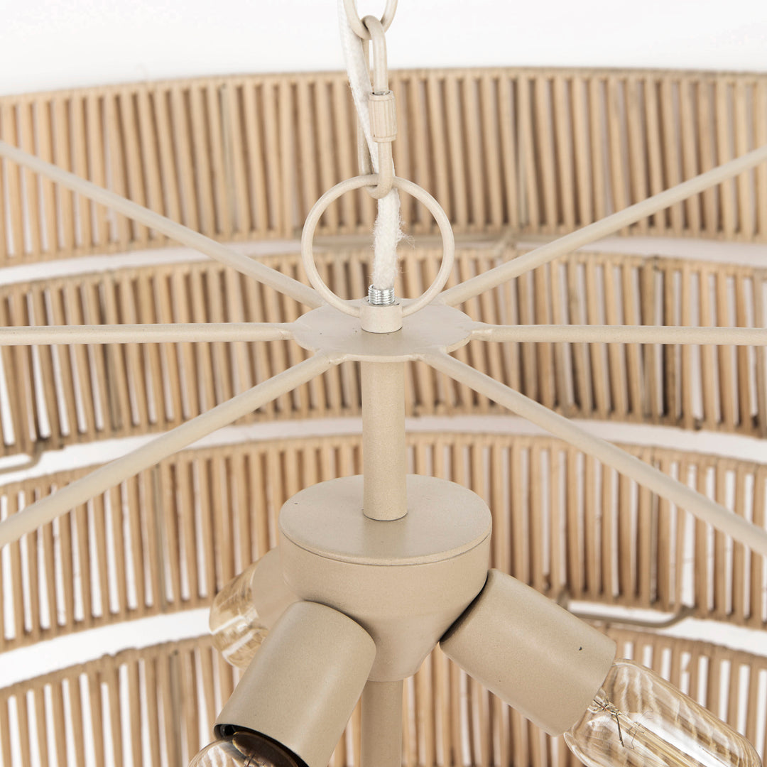 Marimba 40 L x 40 W x 24 H Natural Cane 6 Tier Chandelier Decor Mercana