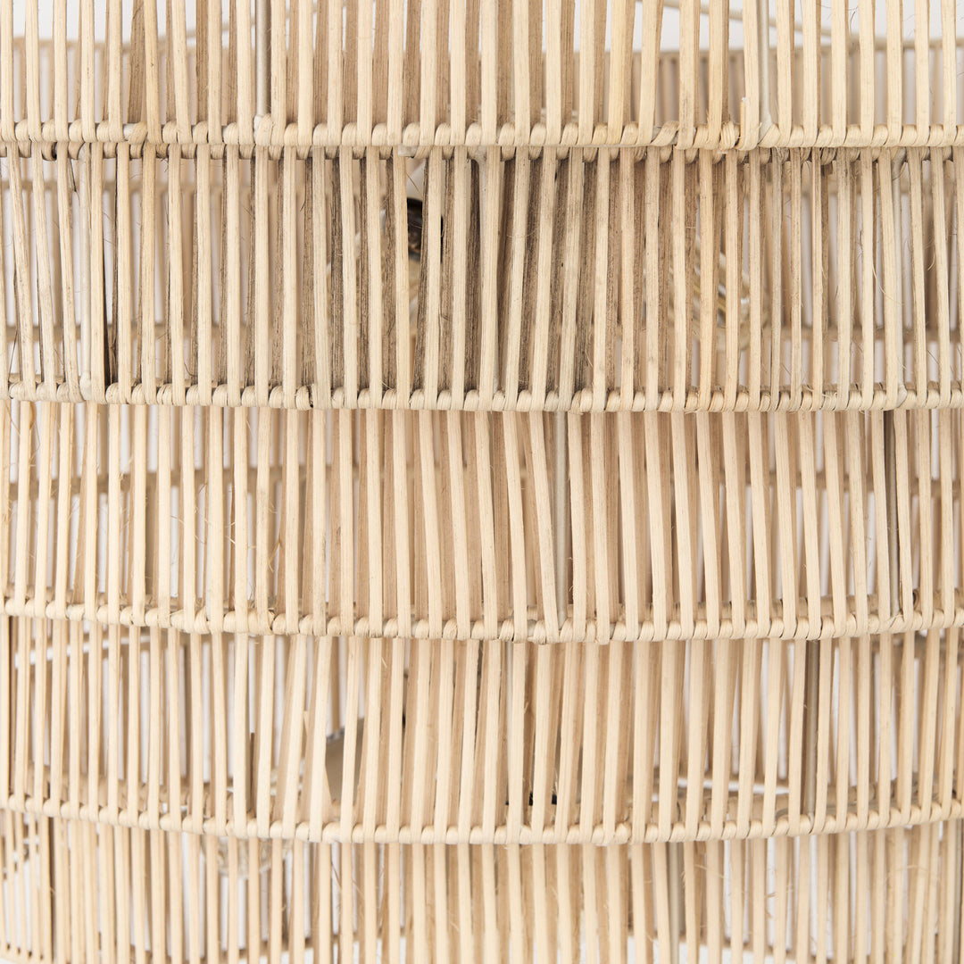 Marimba 40 L x 40 W x 24 H Natural Cane 6 Tier Chandelier Decor Mercana