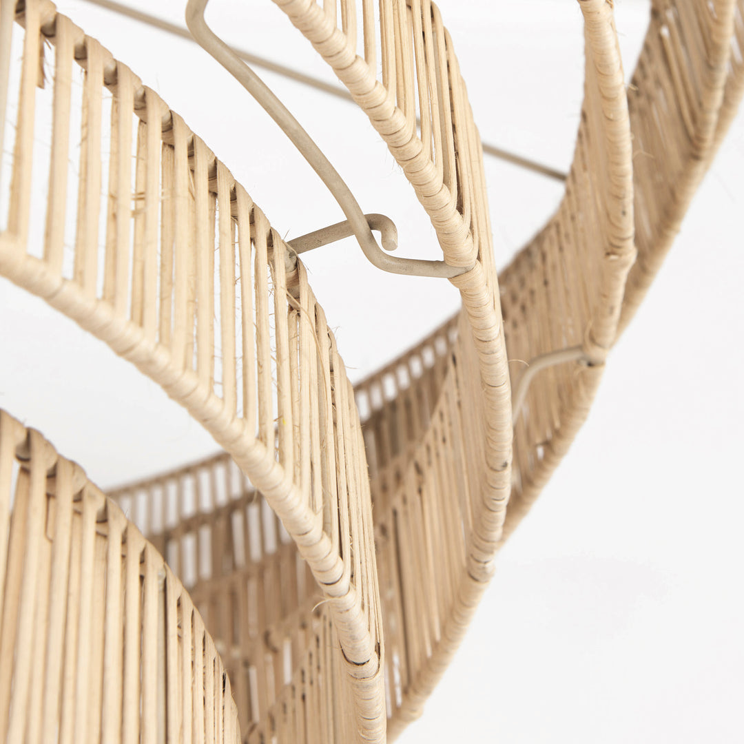Marimba 40 L x 40 W x 24 H Natural Cane 6 Tier Chandelier Decor Mercana