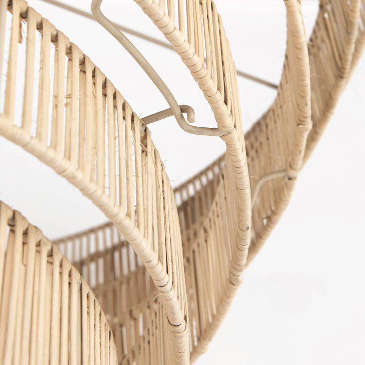 Marimba 40 L x 40 W x 24 H Natural Cane 6 Tier Chandelier Decor Mercana