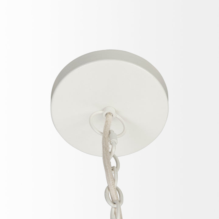 Theta 30.0 L x 30.0 W x 15.0 H White-Washed Beaded Chandelier Decor Mercana