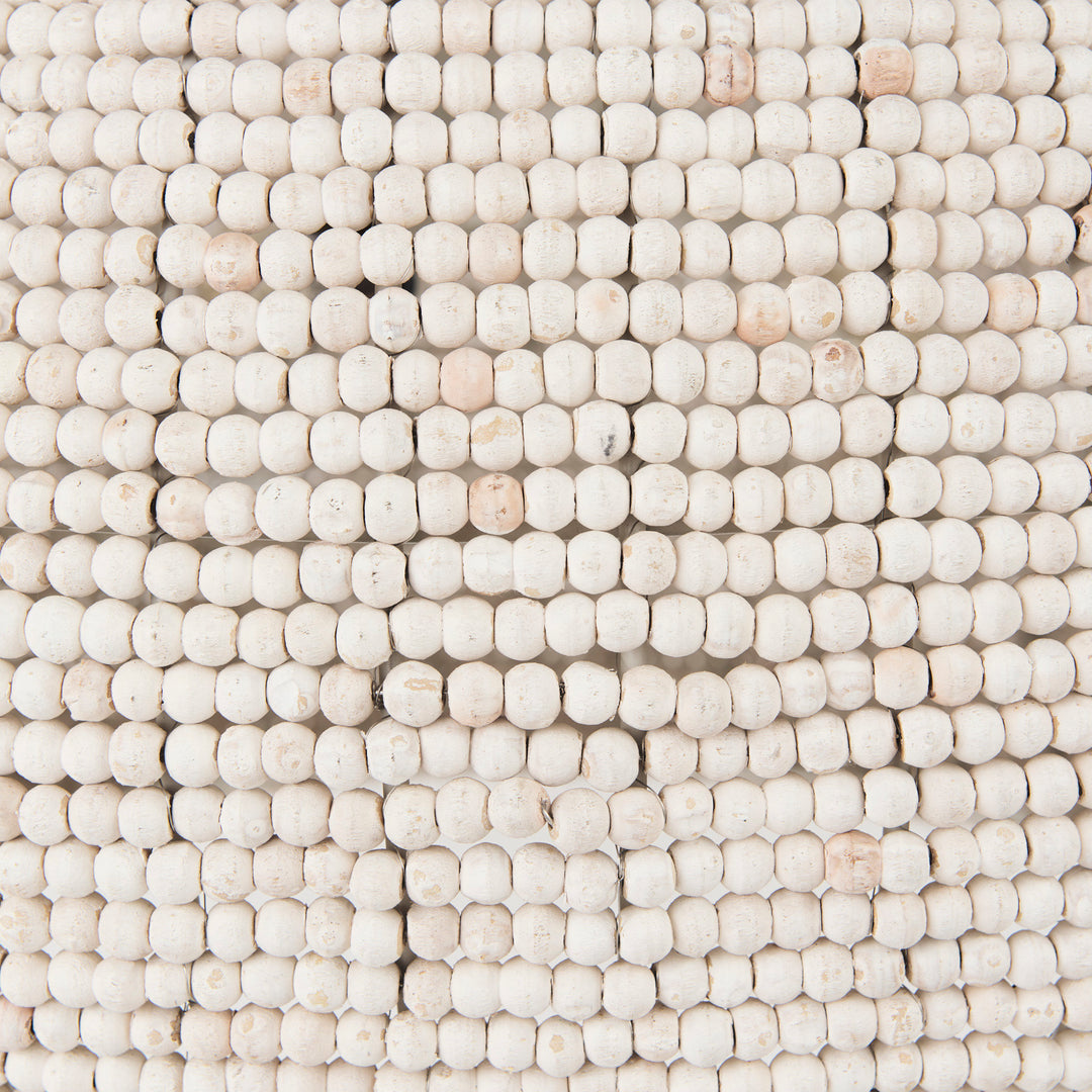Theta 30.0 L x 30.0 W x 15.0 H White-Washed Beaded Chandelier Decor Mercana