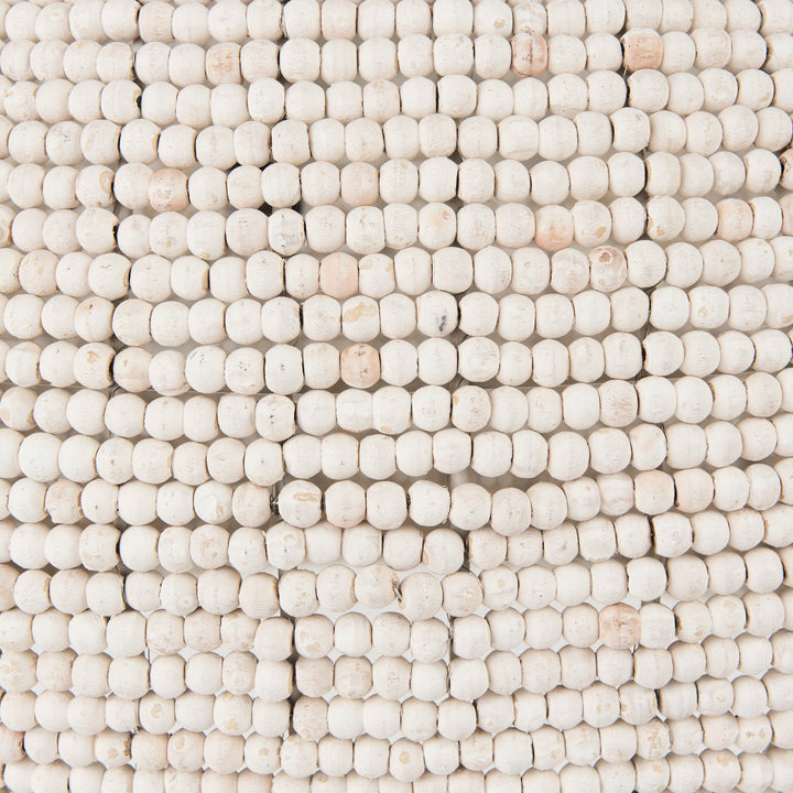 Theta 30.0 L x 30.0 W x 15.0 H White-Washed Beaded Chandelier Decor Mercana