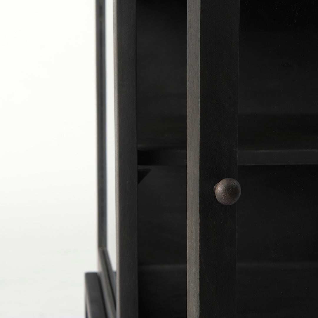 Arelius Black-Brown Wood W/ Black Metal Frame End/Side Table Dining Room Mercana