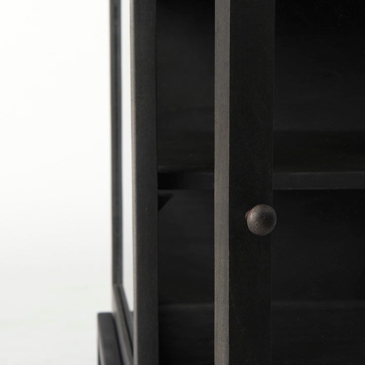 Arelius Black-Brown Wood W/ Black Metal Frame End/Side Table Dining Room Mercana
