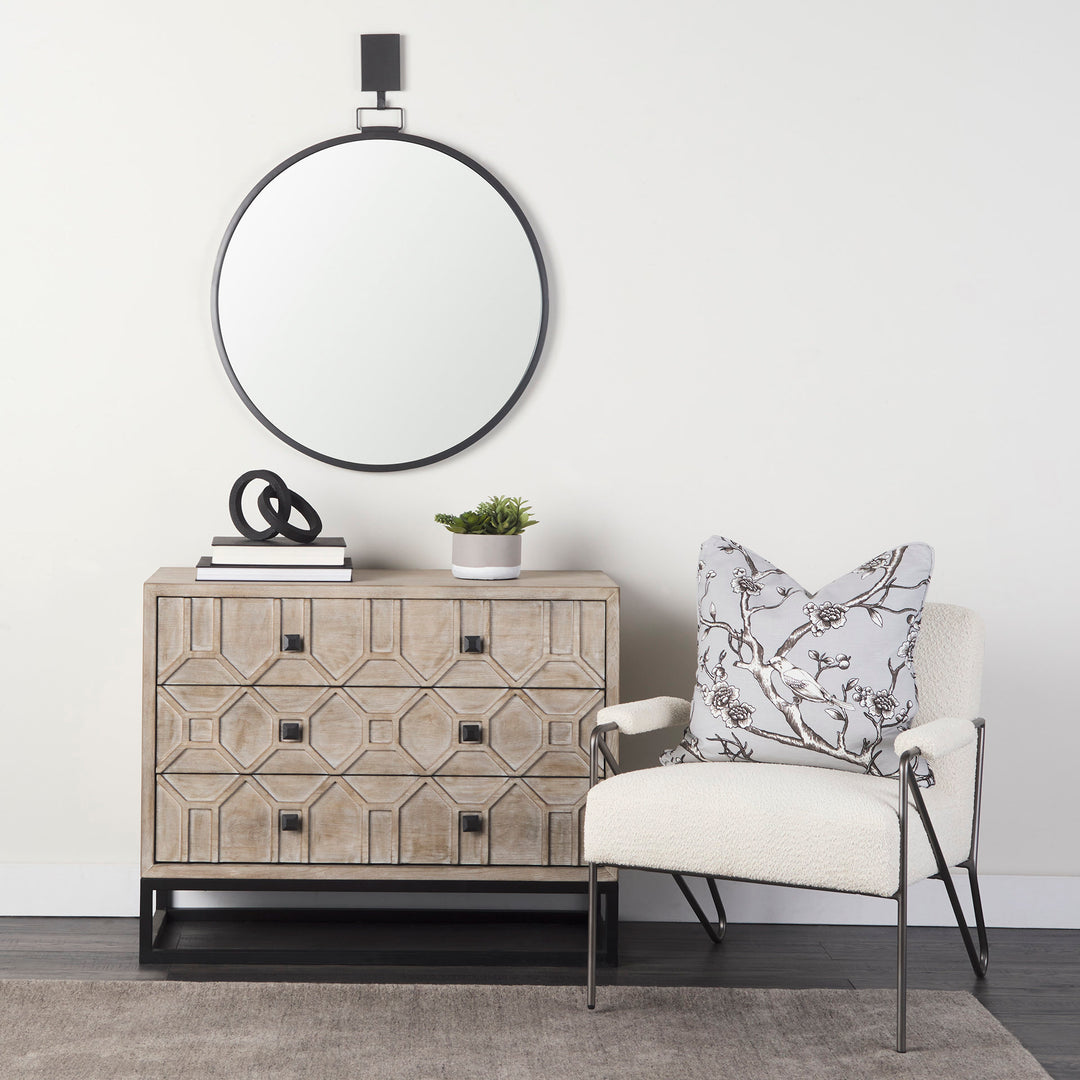 Rafiki Two Blackened Hammered Finish Metal Conjoined Circles Decor Mercana