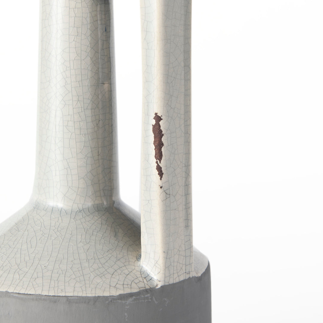 Burton 10.2H Small Two Tone Gray Ceramic Jug Vase Decor Mercana