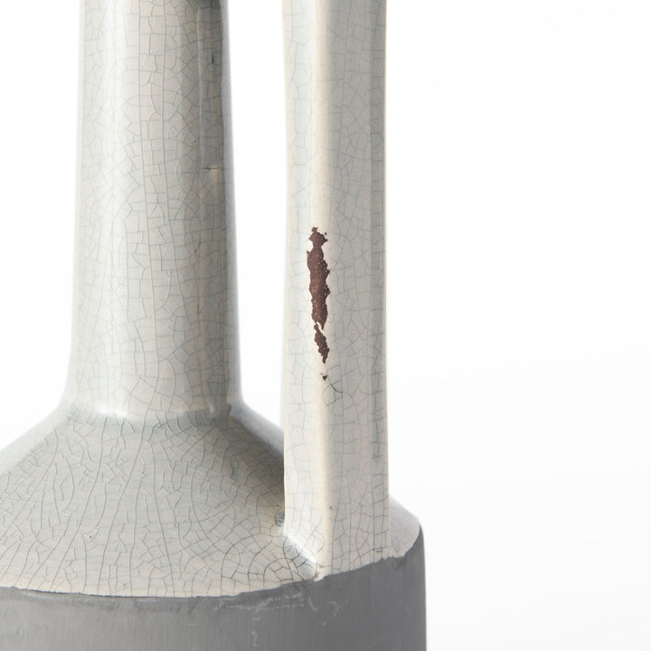 Burton 10.2H Small Two Tone Gray Ceramic Jug Vase Decor Mercana