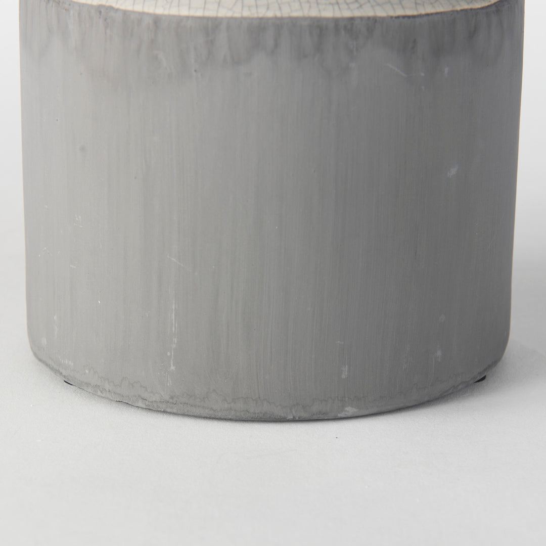 Burton 14.2H Medium Two Tone Gray Ceramic Jug Vase Decor Mercana