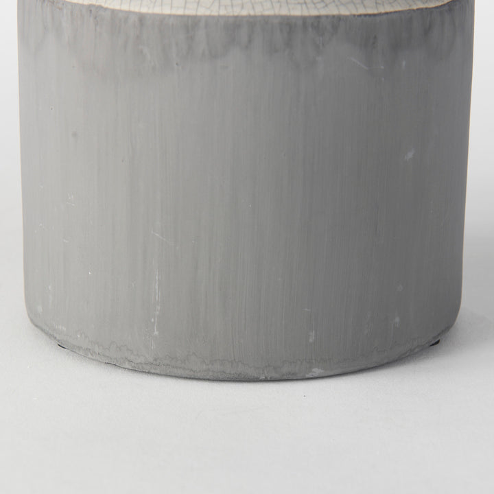 Burton 14.2H Medium Two Tone Gray Ceramic Jug Vase Decor Mercana