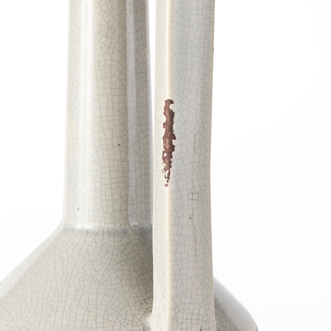 Burton 16.7H Large Two Tone Gray Ceramic Jug Vase Decor Mercana
