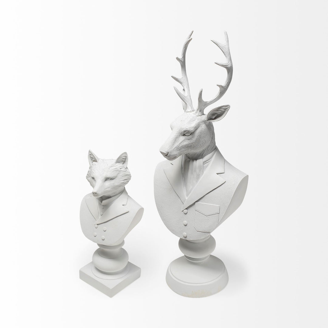 Murray 6L x 5W White Resin Business Fox Decor Mercana