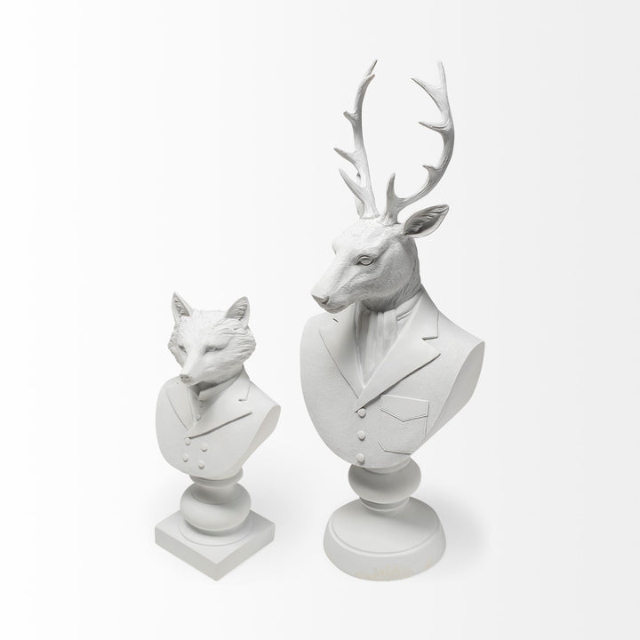 Murray 6L x 5W White Resin Business Fox Decor Mercana