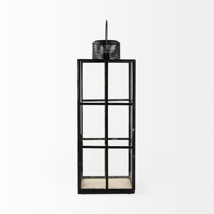 Gamfield Large Black Metal and Glass Lantern Decor Mercana