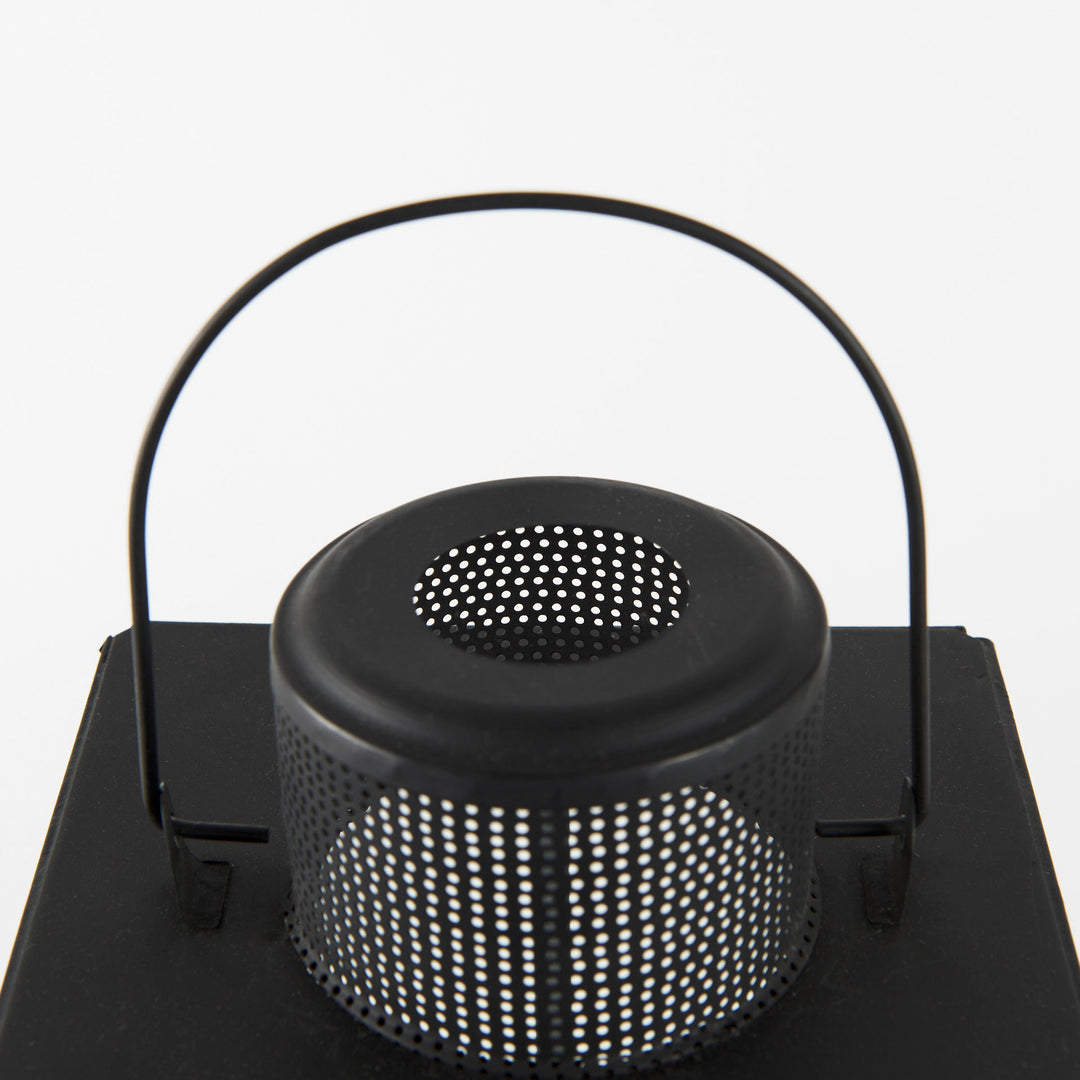 Gamfield Large Black Metal and Glass Lantern Decor Mercana