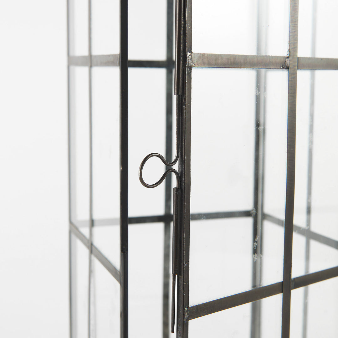 Gamfield Large Black Metal and Glass Lantern Decor Mercana