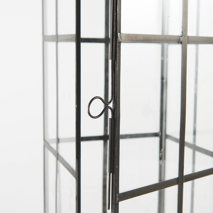 Gamfield Large Black Metal and Glass Lantern Decor Mercana