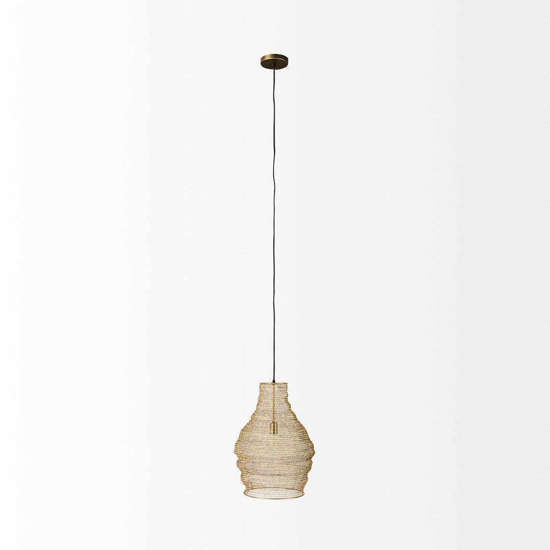 Halycon Gold Mesh and Iron Pendant Light Decor Mercana