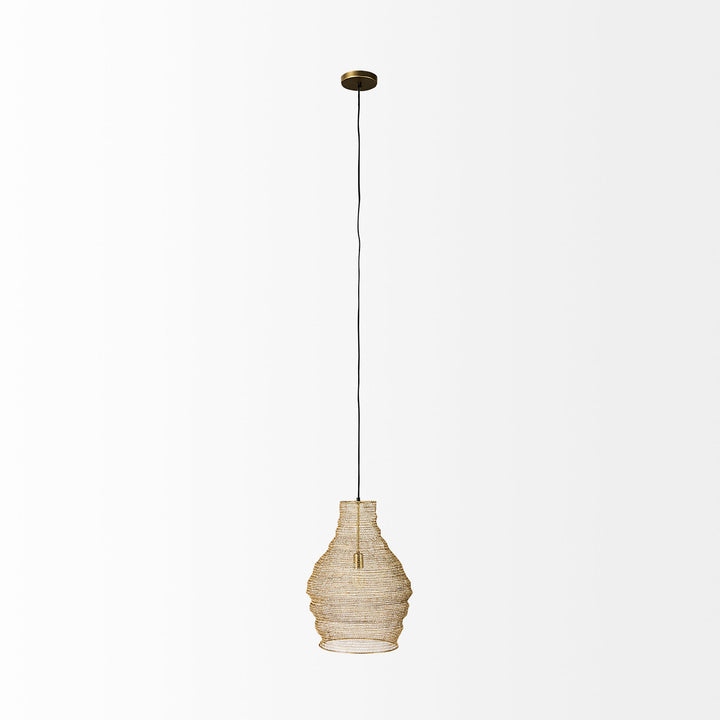 Halycon Gold Mesh and Iron Pendant Light Decor Mercana