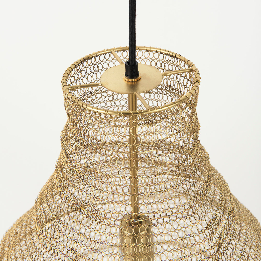 Halycon Gold Mesh and Iron Pendant Light Decor Mercana