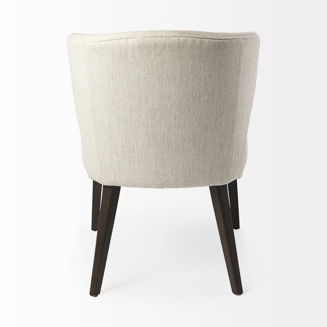Niles Cream Fabric Seat W/ Dark Brown Wooden Legs Wingback Dining Chair Dining Room Mercana