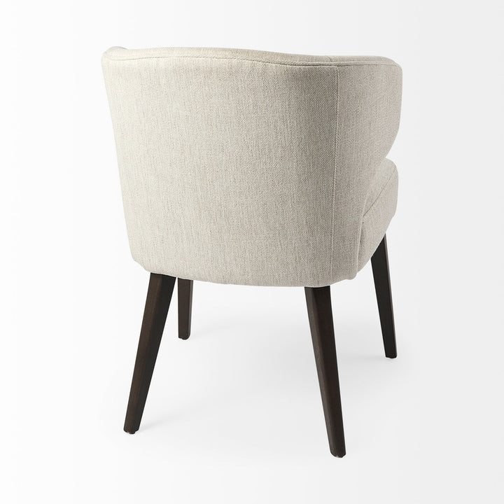 Niles Cream Fabric Seat W/ Dark Brown Wooden Legs Wingback Dining Chair Dining Room Mercana