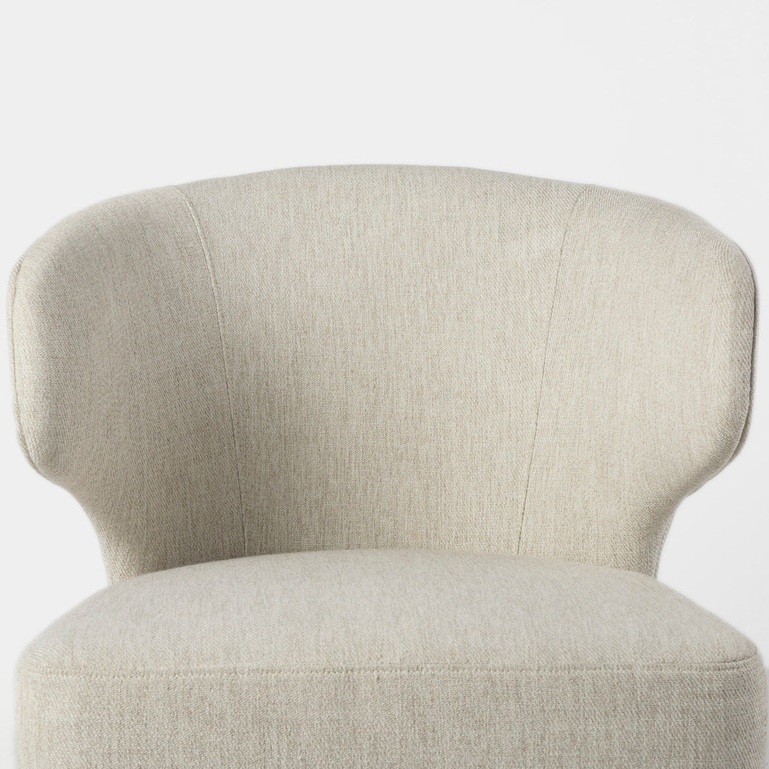 Niles Cream Fabric Seat W/ Dark Brown Wooden Legs Wingback Dining Chair Dining Room Mercana