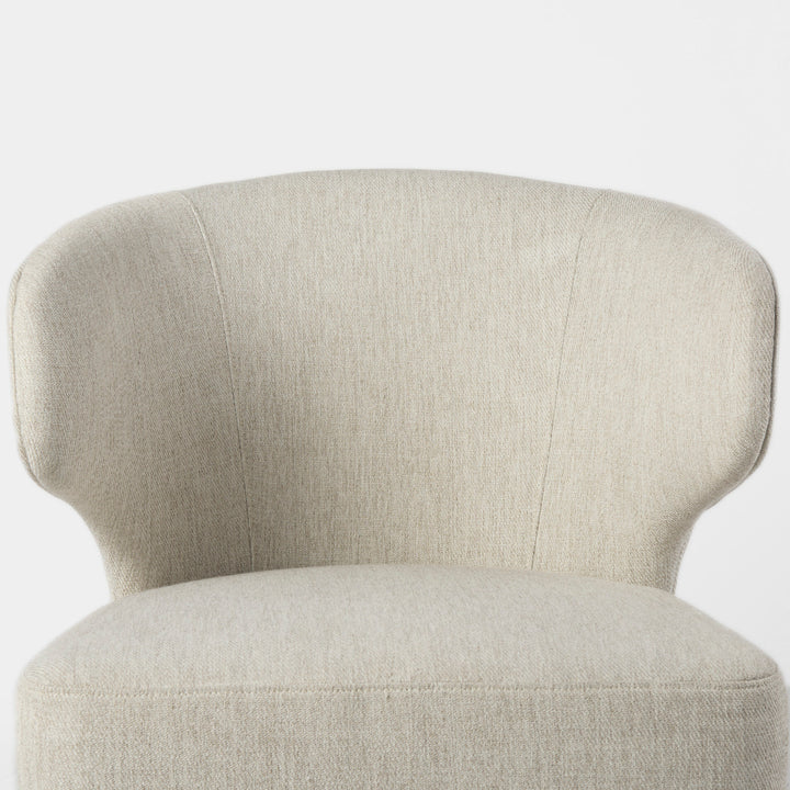 Niles Cream Fabric Seat W/ Dark Brown Wooden Legs Wingback Dining Chair Dining Room Mercana