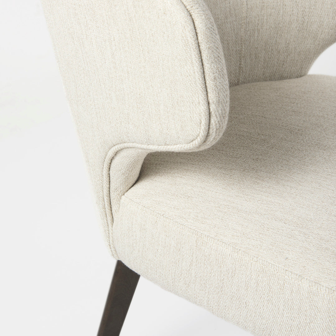 Niles Cream Fabric Seat W/ Dark Brown Wooden Legs Wingback Dining Chair Dining Room Mercana