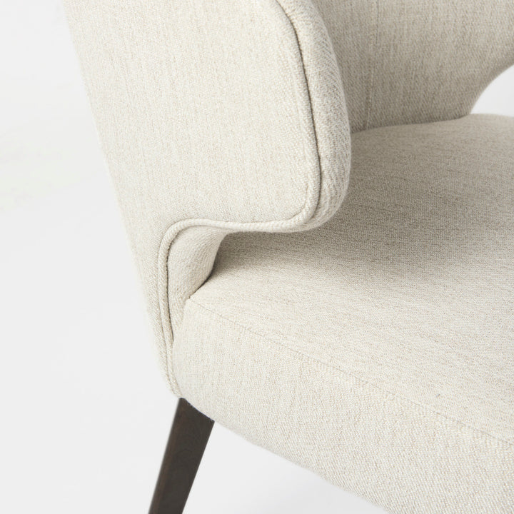Niles Cream Fabric Seat W/ Dark Brown Wooden Legs Wingback Dining Chair Dining Room Mercana