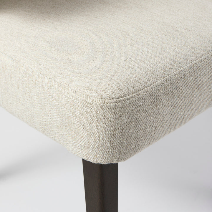 Niles Cream Fabric Seat W/ Dark Brown Wooden Legs Wingback Dining Chair Dining Room Mercana