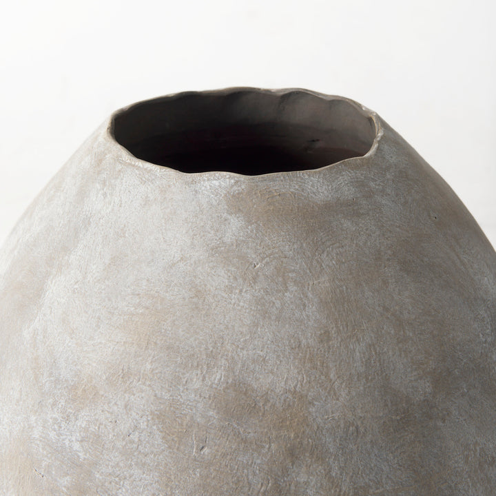 Gobi 20L x 23H Small Tan Ceramic Oval Vase Decor Mercana