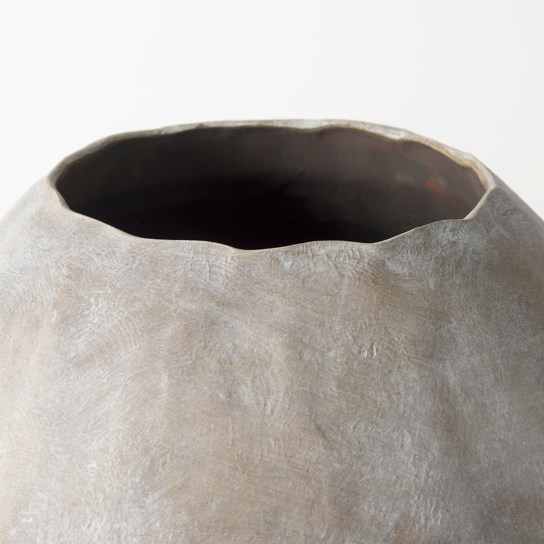Gobi 23L x 28H Large Tan Ceramic Oval Vase Decor Mercana