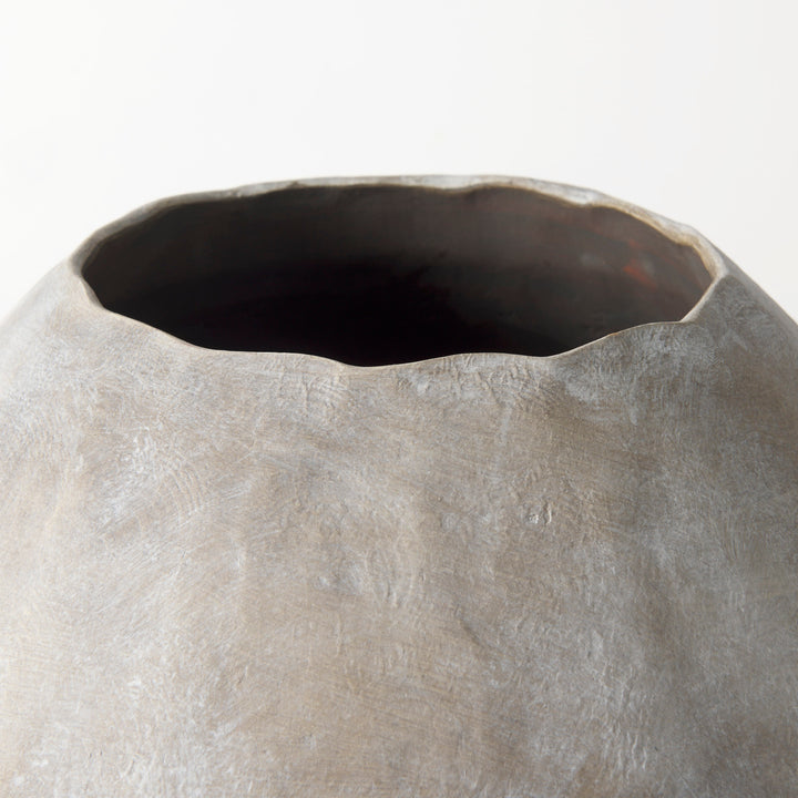 Gobi 23L x 28H Large Tan Ceramic Oval Vase Decor Mercana