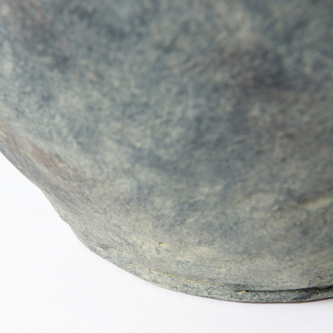 Gobi 20L x 23H Small Gray Ceramic Oval Vase Decor Mercana