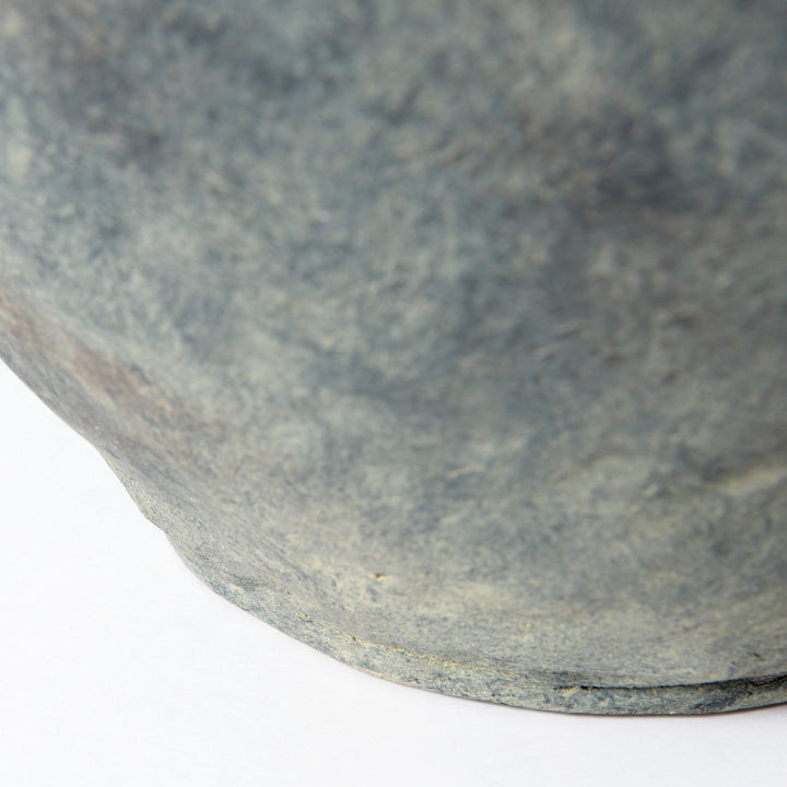 Gobi 20L x 23H Small Gray Ceramic Oval Vase Decor Mercana