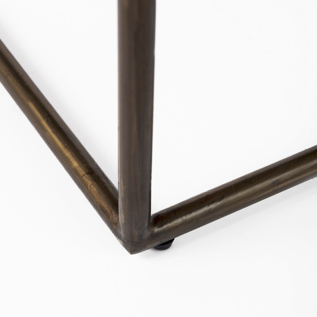 Clarissa Black Woven Leather Seat W/ Gold Frame Counter Stool Dining Room Mercana