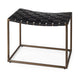 Clarissa Black Leather Woven Seat W/ Gold Metal Frame Stool Dining Room Mercana