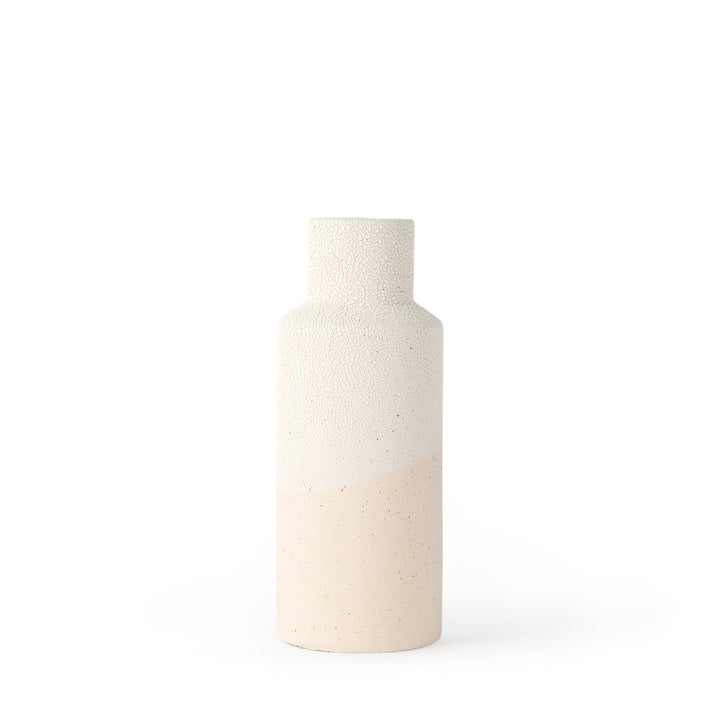 Salar Cream Gourd Style Crackled Ceramic Vase Decor Mercana