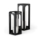 Balley Set of Two Matte Black Metal Hexagonal Candle Holder Lanterns Decor Mercana
