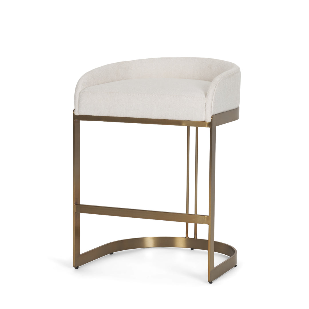 Hollyfield II Cream Fabric Seat W/ Gold Metal Base Counter Stool Dining Room Mercana