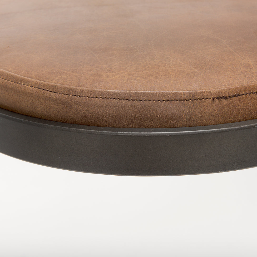 Tyson Brown Leather W/ Metal Frame Counter Stool Dining Room Mercana